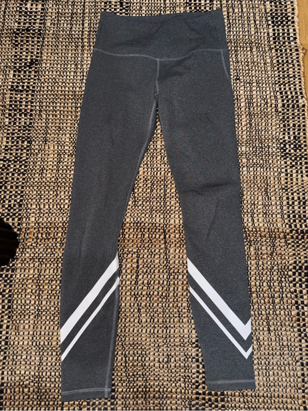 Tory Sport Grey Leggings with White Chevron Accent